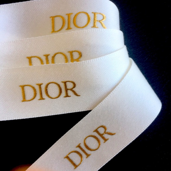 DIOR White Ribbon with Gold Logo - 1" Wide, 38" Long, Excellent Condition, New! - Picture 3 of 5